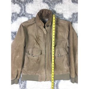 Mens Size M  Leather Tan Jacket Saddlery Vintage Pre-Owned Multiple Stains